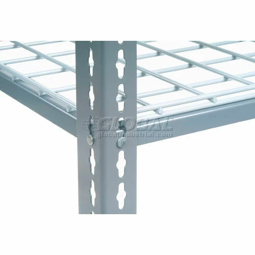 Global Industrial™ Heavy Duty Shelving 36"W x 12"D x 60"H With 5 Shelves - Wire Deck - Gray 3 Global Industrial™ Heavy Duty Shelving 36"W x 12"D x 60"H With 5 Shelves - Wire Deck - Gray - Image 3