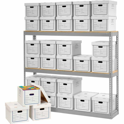 Global Industrial™ Record Storage Rack Without Boxes 72"W x 15"D x 60"H - Gray 10 Global Industrial™ Record Storage Rack Without Boxes 72"W x 15"D x 60"H - Gray - Image 10