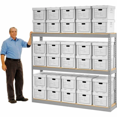 Global Industrial™ Record Storage Rack Without Boxes 72"W x 15"D x 60"H - Gray 12 Global Industrial™ Record Storage Rack Without Boxes 72"W x 15"D x 60"H - Gray - Image 12