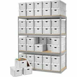 Global Industrial™ Record Storage Rack Without Boxes 72"W x 30"D x 84"H - Gray 26 Global Industrial™ Record Storage Rack Without Boxes 72"W x 30"D x 84"H - Gray -Shelving Sales Store 130103 01