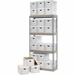 Global Industrial™ Record Storage Rack Without Boxes 42"W x 15"D x 84"H - Gray 26 Global Industrial™ Record Storage Rack Without Boxes 42"W x 15"D x 84"H - Gray -Shelving Sales Store 130111GY 02
