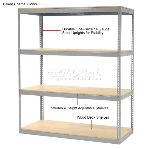 Global Industrial™ Record Storage Rack Without Boxes 72"W x 30"D x 84"H - Gray 13 Global Industrial™ Record Storage Rack Without Boxes 72"W x 30"D x 84"H - Gray - Image 13
