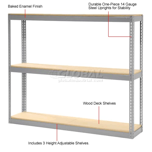 Global Industrial™ Record Storage Rack Without Boxes 72"W x 15"D x 60"H - Gray 13 Global Industrial™ Record Storage Rack Without Boxes 72"W x 15"D x 60"H - Gray - Image 13