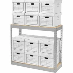 Global Industrial™ Record Storage Without Boxes 42"W x 15"D x 36"H - Gray 24 Global Industrial™ Record Storage Without Boxes 42"W x 15"D x 36"H - Gray -Shelving Sales Store 130152