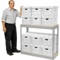 Global Industrial™ Record Storage Without Boxes 42"W x 15"D x 36"H - Gray 26 Global Industrial™ Record Storage Without Boxes 42"W x 15"D x 36"H - Gray -Shelving Sales Store 130152 02
