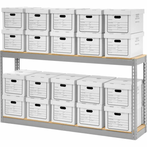 Global Industrial™ Record Storage With Boxes 72"W x 15"D x 36"H - Gray 1 Global Industrial™ Record Storage With Boxes 72"W x 15"D x 36"H - Gray
