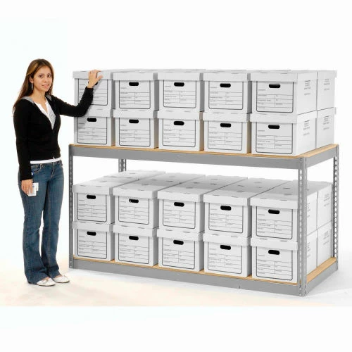 Global Industrial™ Record Storage With Boxes 72"W x 30"D x 36"H - Gray 3 Global Industrial™ Record Storage With Boxes 72"W x 30"D x 36"H - Gray - Image 3