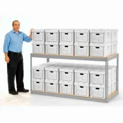Global Industrial™ Record Storage With Boxes 72"W x 30"D x 36"H - Gray 23 Global Industrial™ Record Storage With Boxes 72"W x 30"D x 36"H - Gray -Shelving Sales Store 130155 03 1