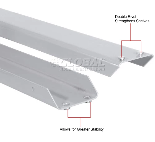 Global Industrial™ 42" Long Gray Double Rivet Beam 7 Global Industrial™ 42" Long Gray Double Rivet Beam - Image 7