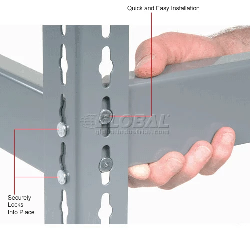 Global Industrial™ 18" Long Gray Double Rivet Beam 6 Global Industrial™ 18" Long Gray Double Rivet Beam - Image 6