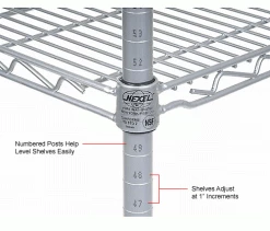 Nexel®, Nexelate®, Silver Epoxy, 4 Tier, Wire Shelving Starter Unit, 48"W x 24"D x 63"H 36 Nexel®, Nexelate®, Silver Epoxy, 4 Tier, Wire Shelving Starter Unit, 48"W x 24"D x 63"H -Shelving Sales Store 168196 2wco