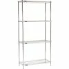 Nexel® Chrome, 4 Tier, Wire Shelving Starter Unit, 36"W x 14"D x 86"H