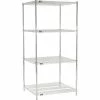 Nexel® Chrome, 4 Tier, Wire Shelving Starter Unit, 36"W x 30"D x 74"H