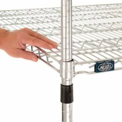 Nexel® Chrome, 4 Tier, Wire Shelving Starter Unit, 72"W x 36"D x 74"H -Shelving Sales Store 184747 07