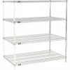 Nexel® Chrome, 4 Tier, Wire Shelving Add-On Unit, 48"W x 30"D x 63"H