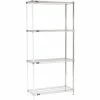 Nexel® Chrome, 4 Tier, Wire Shelving Add-On Unit, 42"W x 14"D x 86"H