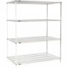 Nexel® Chrome, 4 Tier, Wire Shelving Add-On Unit, 60"W x 36"D x 74"H