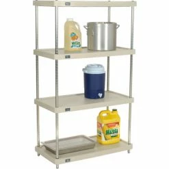 Nexel® Plastic, 4 Tier, Solid Shelving Unit, Nexelon® Posts, 36"W x 18"D x 63"H -Shelving Sales Store 188124 01 1