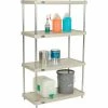 Nexel® Plastic, 4 Tier, Solid Shelving Unit, Nexelon® Posts, 36"W x 18"D x 63"H