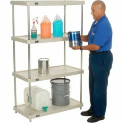 Nexel® Plastic, 4 Tier, Solid Shelving Unit, Nexelon® Posts, 36"W x 18"D x 63"H -Shelving Sales Store 188124 04 1