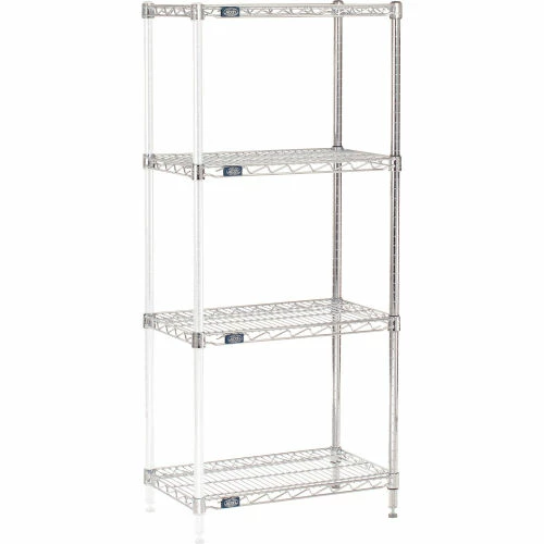 Nexel® Chrome, 4 Tier, Wire Shelving Add-On Unit, 24"W x 14"D x 54"H 1 Nexel® Chrome, 4 Tier, Wire Shelving Add-On Unit, 24"W x 14"D x 54"H