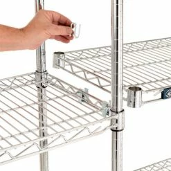 Nexel® Chrome, 4 Tier, Wire Shelving Add-On Unit, 24"W x 14"D x 54"H 11 Nexel® Chrome, 4 Tier, Wire Shelving Add-On Unit, 24"W x 14"D x 54"H -Shelving Sales Store 188201 02 1