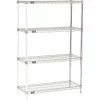Nexel® Chrome, 4 Tier, Wire Shelving Add-On Unit, 42"W x 14"D x 63"H