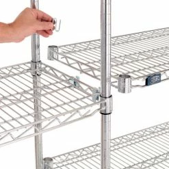Nexel® Chrome, 4 Tier, Wire Shelving Add-On Unit, 60"W x 14"D x 54"H 11 Nexel® Chrome, 4 Tier, Wire Shelving Add-On Unit, 60"W x 14"D x 54"H -Shelving Sales Store 188213 02