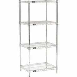 Nexel® Chrome, 4 Tier, Wire Shelving Starter Unit, 30"W x 18"D x 54"H