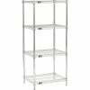 Nexel® Chrome, 4 Tier, Wire Shelving Starter Unit, 30"W x 18"D x 63"H