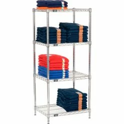 Nexel® Chrome, 4 Tier, Wire Shelving Starter Unit, 30"W x 18"D x 54"H -Shelving Sales Store 188216 04 1