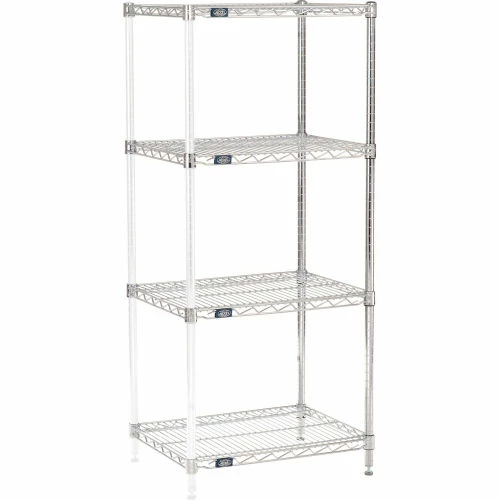 Nexel® Chrome, 4 Tier, Wire Shelving Add-On Unit, 24"W x 18"D x 54"H 1 Nexel® Chrome, 4 Tier, Wire Shelving Add-On Unit, 24"W x 18"D x 54"H