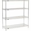 Nexel® Chrome, 4 Tier, Wire Shelving Starter Unit, 54"W x 18"D x 54"H
