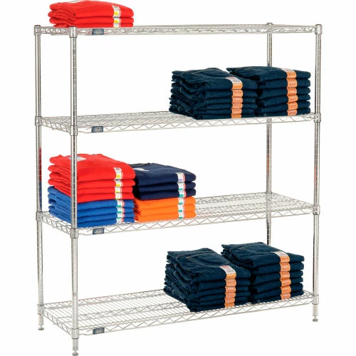 Nexel® Chrome, 4 Tier, Wire Shelving Starter Unit, 48"W x 18"D x 54"H 5 Nexel® Chrome, 4 Tier, Wire Shelving Starter Unit, 48"W x 18"D x 54"H - Image 5