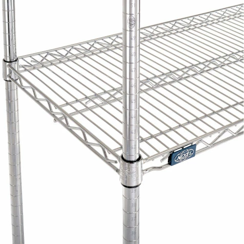 Nexel® Chrome, 4 Tier, Wire Shelving Starter Unit, 48"W x 18"D x 54"H 6 Nexel® Chrome, 4 Tier, Wire Shelving Starter Unit, 48"W x 18"D x 54"H - Image 6