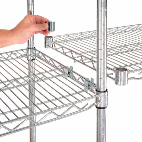 Nexel® Chrome, 4 Tier, Wire Shelving Add-On Unit, 48"W x 18"D x 54"H 3 Nexel® Chrome, 4 Tier, Wire Shelving Add-On Unit, 48"W x 18"D x 54"H - Image 3