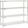 Nexel® Chrome, 4 Tier, Wire Shelving Starter Unit, 60"W x 18"D x 63"H
