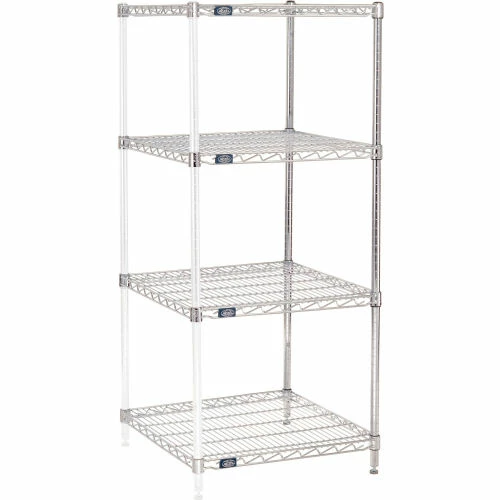 Nexel® Chrome, 4 Tier, Wire Shelving Add-On Unit, 24"W x 24"D x 54"H 1 Nexel® Chrome, 4 Tier, Wire Shelving Add-On Unit, 24"W x 24"D x 54"H