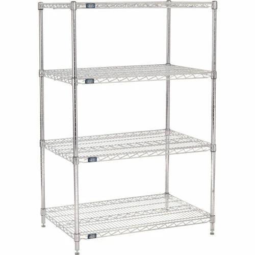 Nexel® Chrome, 4 Tier, Wire Shelving Starter Unit, 42"W x 24"D x 54"H 1 Nexel® Chrome, 4 Tier, Wire Shelving Starter Unit, 42"W x 24"D x 54"H