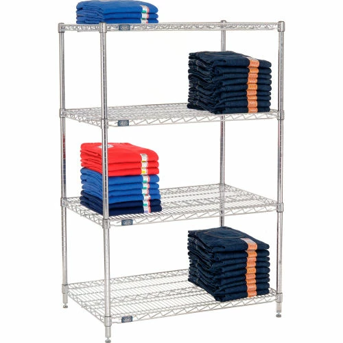 Nexel® Chrome, 4 Tier, Wire Shelving Starter Unit, 42"W x 24"D x 54"H 5 Nexel® Chrome, 4 Tier, Wire Shelving Starter Unit, 42"W x 24"D x 54"H - Image 5