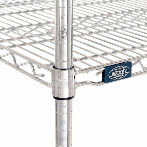 Nexel® Chrome, 4 Tier, Wire Shelving Starter Unit, 42"W x 24"D x 54"H 7 Nexel® Chrome, 4 Tier, Wire Shelving Starter Unit, 42"W x 24"D x 54"H - Image 7