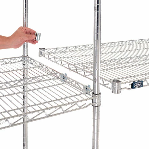 Nexel® Chrome, 4 Tier, Wire Shelving Add-On Unit, 48"W x 24"D x 54"H 3 Nexel® Chrome, 4 Tier, Wire Shelving Add-On Unit, 48"W x 24"D x 54"H - Image 3