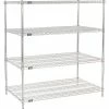 Nexel® Chrome, 4 Tier, Wire Shelving Starter Unit, 48"W x 30"D x 63"H