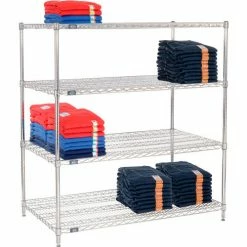 Nexel® Chrome, 4 Tier, Wire Shelving Starter Unit, 48"W x 30"D x 63"H -Shelving Sales Store 188250 04