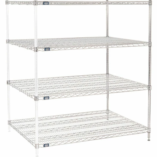 Nexel® Chrome, 4 Tier, Wire Shelving Add-On Unit, 48"W x 36"D x 54"H 1 Nexel® Chrome, 4 Tier, Wire Shelving Add-On Unit, 48"W x 36"D x 54"H