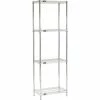 Nexel® Chrome, 4 Tier, Wire Shelving Starter Unit, 30"W x 14"D x 74"H