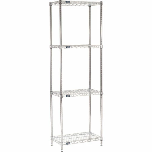 Nexel® Chrome, 4 Tier, Wire Shelving Starter Unit, 30"W x 14"D x 74"H 1 Nexel® Chrome, 4 Tier, Wire Shelving Starter Unit, 30"W x 14"D x 74"H