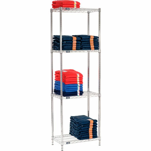 Nexel® Chrome, 4 Tier, Wire Shelving Starter Unit, 30"W x 14"D x 74"H 5 Nexel® Chrome, 4 Tier, Wire Shelving Starter Unit, 30"W x 14"D x 74"H - Image 5
