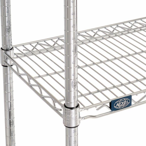Nexel® Chrome, 4 Tier, Wire Shelving Starter Unit, 30"W x 14"D x 74"H 6 Nexel® Chrome, 4 Tier, Wire Shelving Starter Unit, 30"W x 14"D x 74"H - Image 6