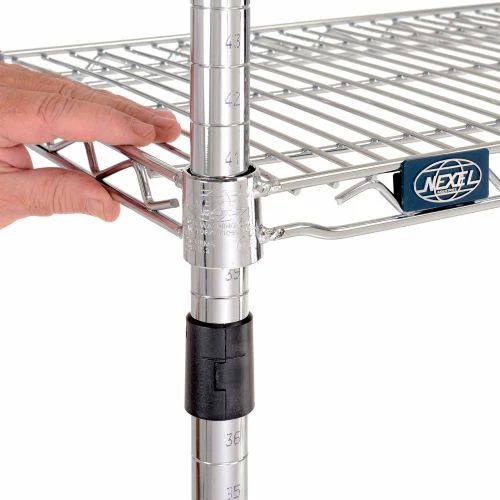 Nexel® Chrome, 4 Tier, Wire Shelving Starter Unit, 30"W x 14"D x 74"H 8 Nexel® Chrome, 4 Tier, Wire Shelving Starter Unit, 30"W x 14"D x 74"H - Image 8